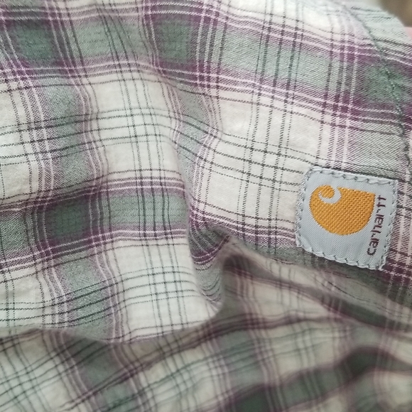 Carhartt Light Weight Button Up Plaid Shirt Size Small - Picture 4 of 9